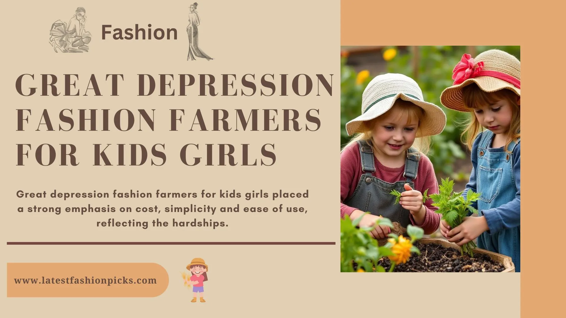 Great Depression Fashion Farmers For Kids Girls